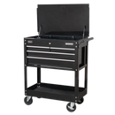 Sealey AP850MB Heavy-Duty Mobile Tool & Parts Trolley with 4 Drawers & Lockable Top - Black