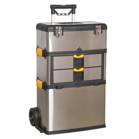 Sealey AP855 3 Compartment Mobile Stainless Steel/Composite Toolbox