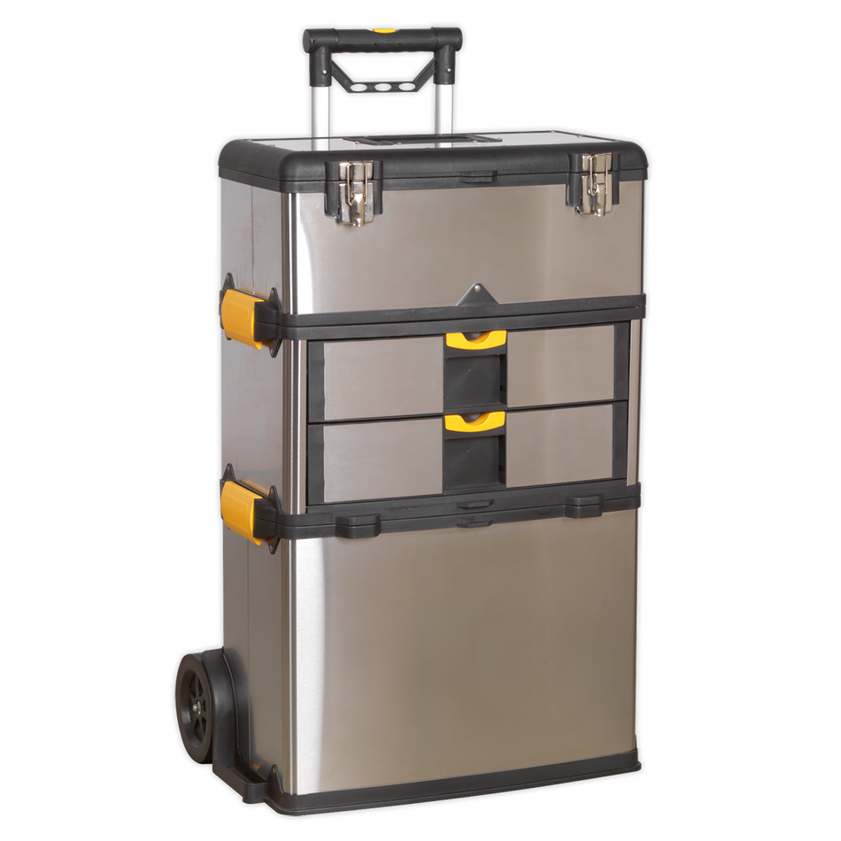Sealey AP855 3 Compartment Mobile Stainless Steel/Composite Toolbox