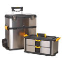 Sealey AP855 3 Compartment Mobile Stainless Steel/Composite Toolbox