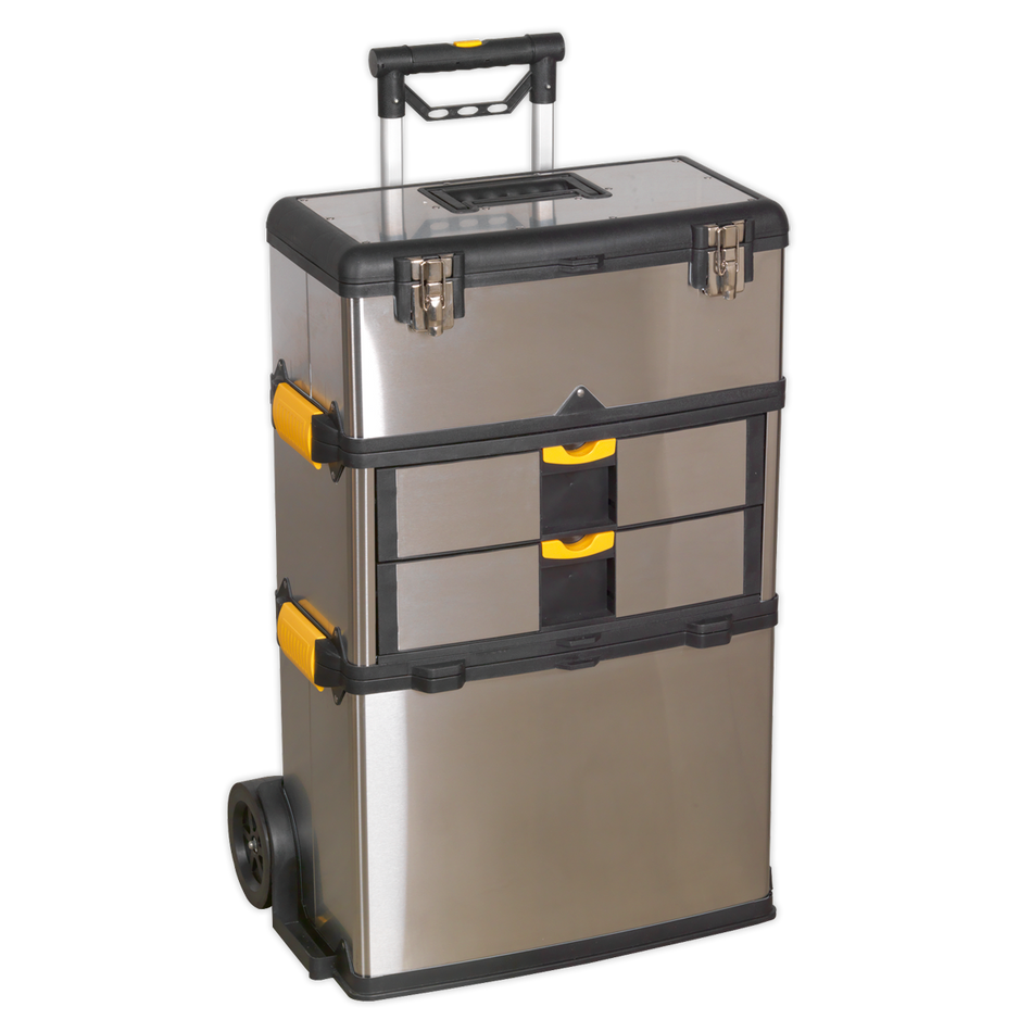 Sealey AP855 3 Compartment Mobile Stainless Steel/Composite Toolbox