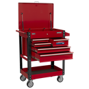 Sealey AP890M Heavy-Duty Mobile Tool & Parts Trolley with 5 Drawers & Lockable Top