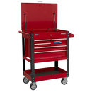 Sealey AP890M Heavy-Duty Mobile Tool & Parts Trolley with 5 Drawers & Lockable Top