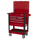Sealey AP890M Heavy-Duty Mobile Tool & Parts Trolley with 5 Drawers & Lockable Top