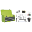Sealey AP9243BBHVCOM 3 Drawer Portable Tool Chest with Ball-Bearing Slides - Hi-Vis & 93pc Tool Kit