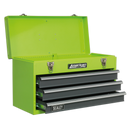 Sealey AP9243BBHV 3 Drawer Portable Tool Chest with Ball-Bearing Slides - Hi-Vis Green/Grey