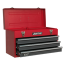 Sealey AP9243BB 3 Drawer Portable Tool Chest with Ball-Bearing Slides - Red/Grey