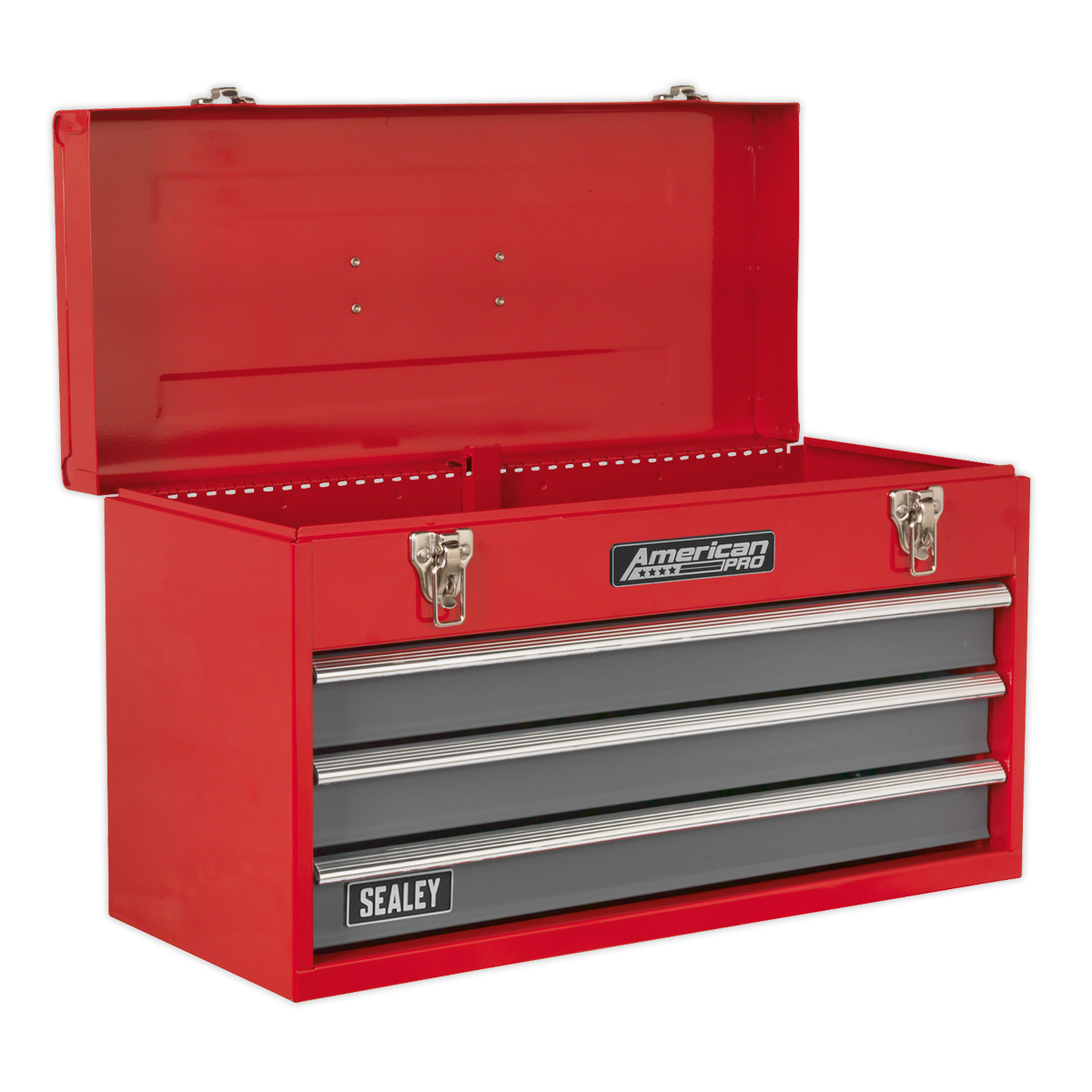 Sealey AP9243BB 3 Drawer Portable Tool Chest with Ball-Bearing Slides - Red/Grey