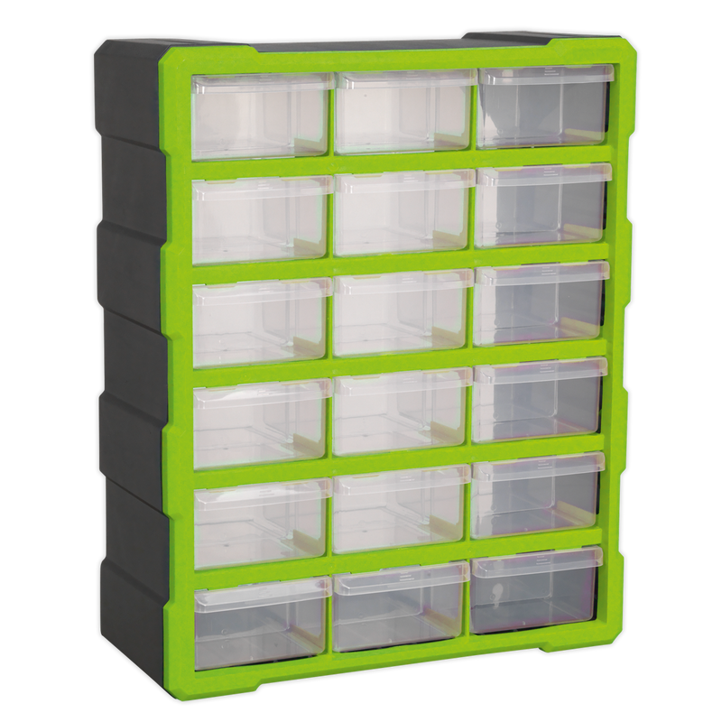 Sealey APDC18HV 18 Drawer Cabinet Box - Hi-Vis Green/Black