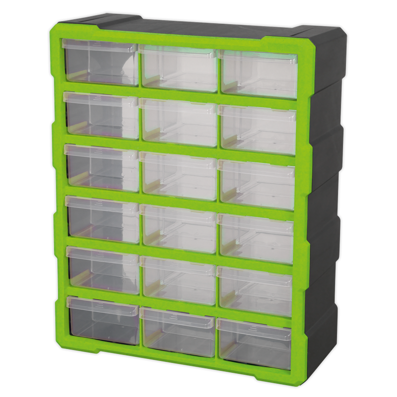 Sealey APDC18HV 18 Drawer Cabinet Box - Hi-Vis Green/Black