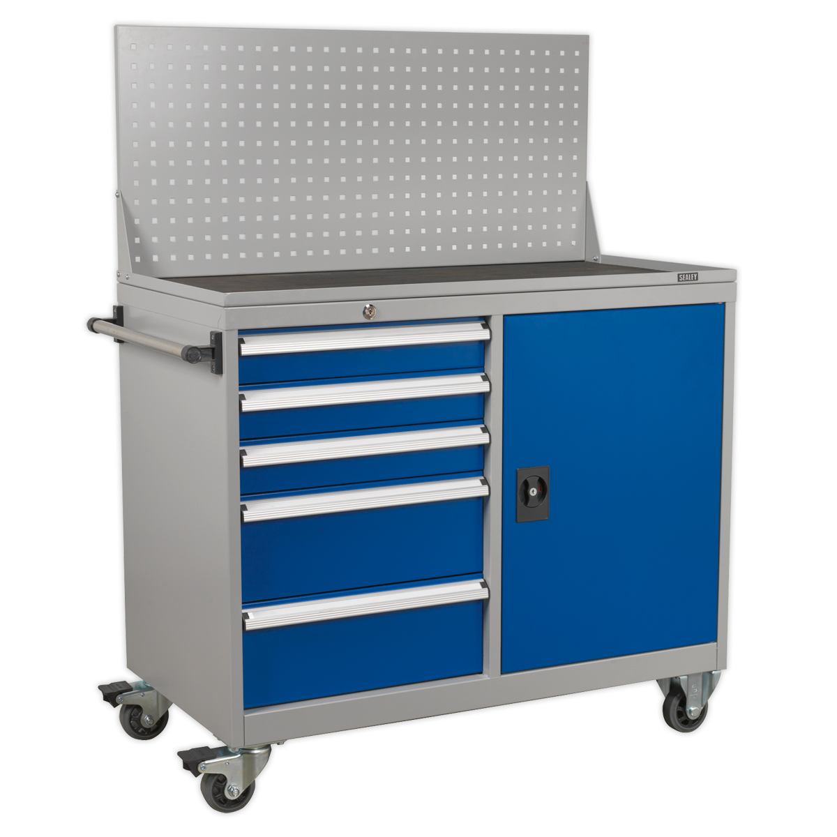 Sealey API1103A 5 Drawer & 1 Shelf Industrial Mobile Workstation