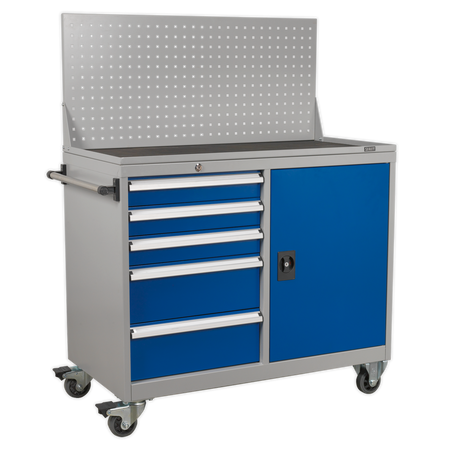 Sealey API1103A 5 Drawer & 1 Shelf Industrial Mobile Workstation