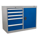 Sealey API1103B 5 Drawer & 1 Shelf Industrial Cabinet