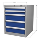 Sealey API5655A 5 Drawer Industrial Cabinet