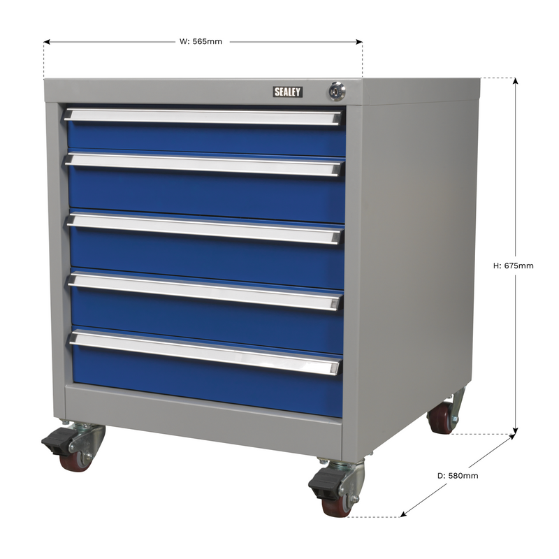 Sealey API5657A 5 Drawer Mobile Industrial Cabinet
