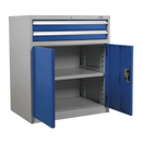 Sealey API8810 2 Drawer & 1 Shelf Double Industrial Locker Cabinet