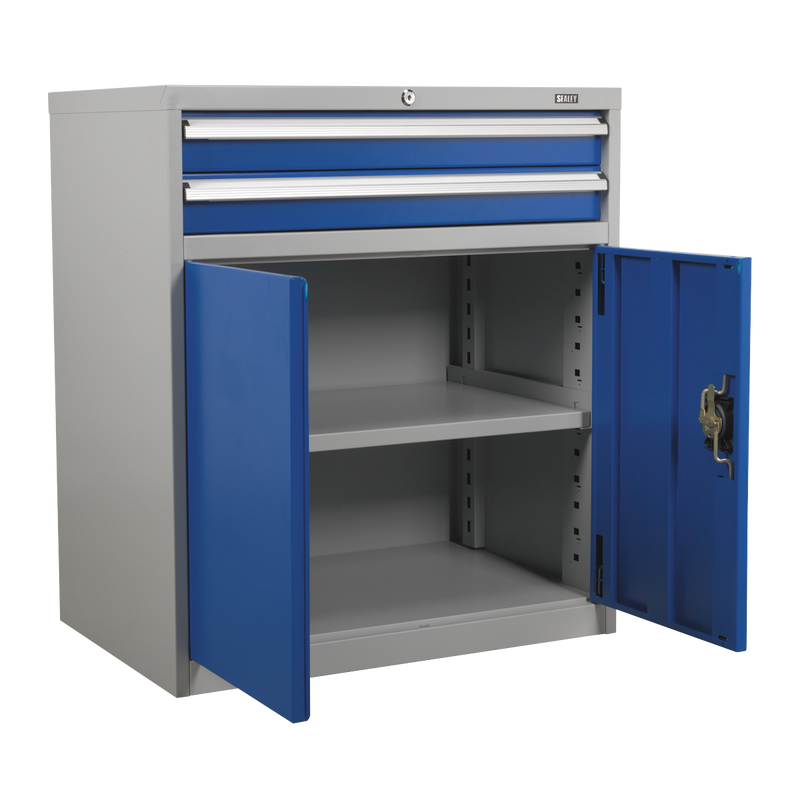 Sealey API8810 2 Drawer & 1 Shelf Double Industrial Locker Cabinet