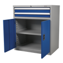 Sealey API8810 2 Drawer & 1 Shelf Double Industrial Locker Cabinet