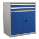 Sealey API8810 2 Drawer & 1 Shelf Double Industrial Locker Cabinet