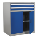 Sealey API8810 2 Drawer & 1 Shelf Double Industrial Locker Cabinet