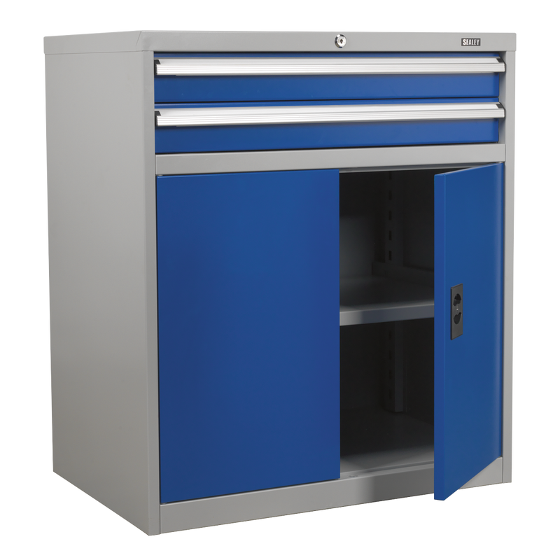 Sealey API8810 2 Drawer & 1 Shelf Double Industrial Locker Cabinet