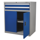 Sealey API8810 2 Drawer & 1 Shelf Double Industrial Locker Cabinet