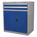 Sealey API8810 2 Drawer & 1 Shelf Double Industrial Locker Cabinet