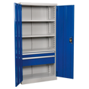 Sealey APICCOMBO2 1800mm 2 Drawer 3 Shelf Industrial Cabinet