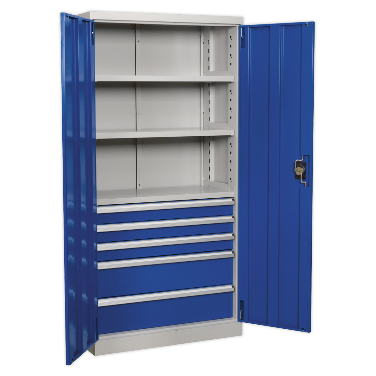 Sealey APICCOMBO5 1800mm 5 Drawer 3 Shelf Industrial Cabinet