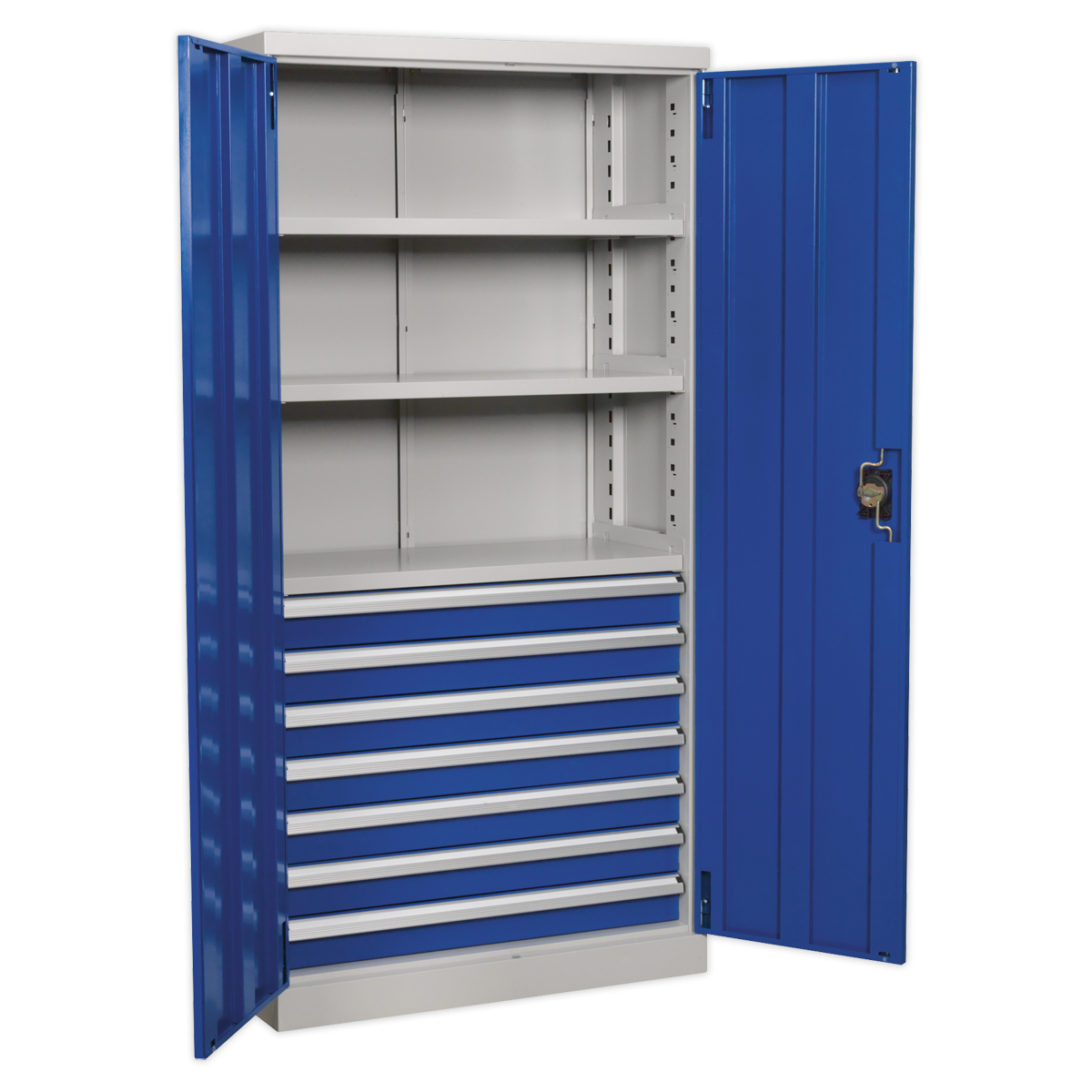 Sealey APICCOMBO7 1800mm 7 Drawer 3 Shelf Industrial Cabinet