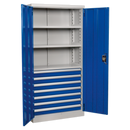 Sealey APICCOMBO7 1800mm 7 Drawer 3 Shelf Industrial Cabinet