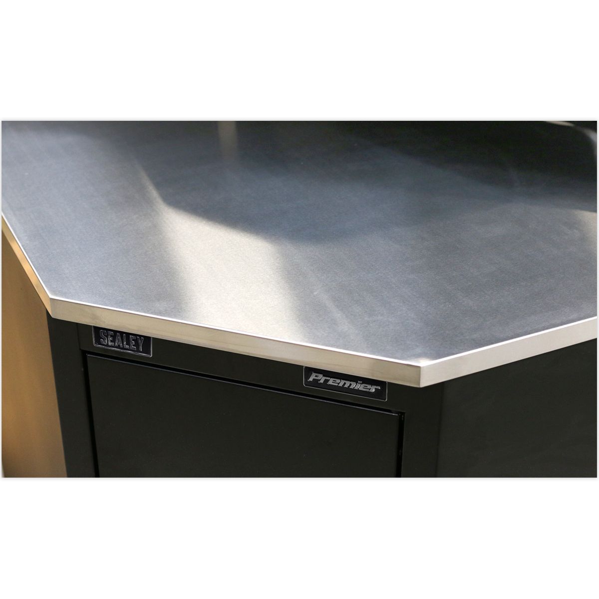 Sealey APMS19 930mm Stainless Steel Corner Worktop