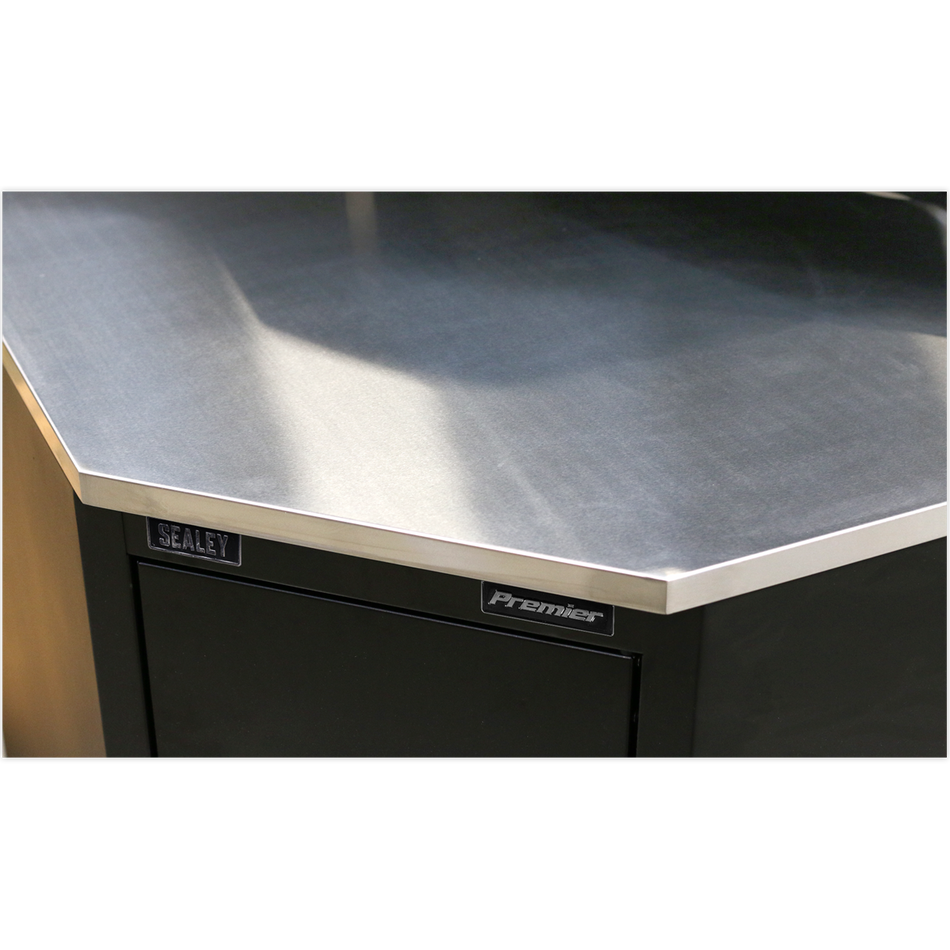 Sealey APMS19 930mm Stainless Steel Corner Worktop