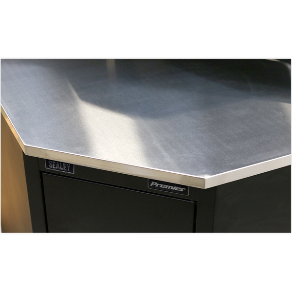 Sealey APMS19 930mm Stainless Steel Corner Worktop