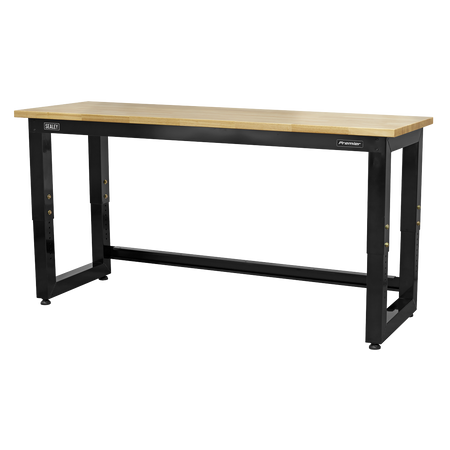Sealey APMS22 1830mm Heavy-Duty Steel Adjustable Workbench with Wooden Worktop