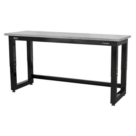 Sealey APMS23 1830mm Heavy-Duty Steel Adjustable Workbench with Stainless Steel Worktop