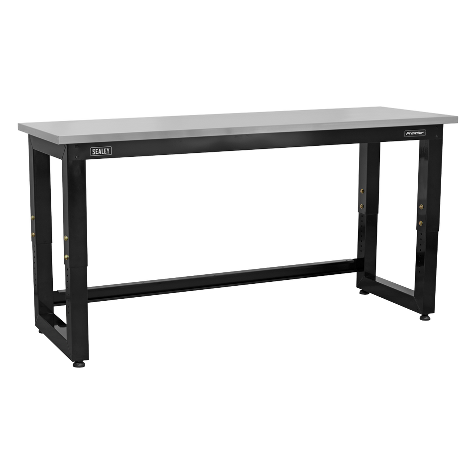 Sealey APMS23 1830mm Heavy-Duty Steel Adjustable Workbench with Stainless Steel Worktop