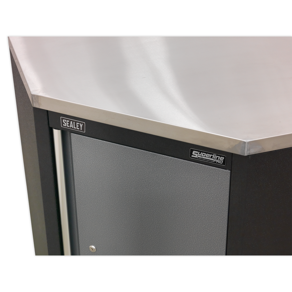 Sealey APMS60SS 865mm Stainless Steel Worktop for Modular Corner Cabinet