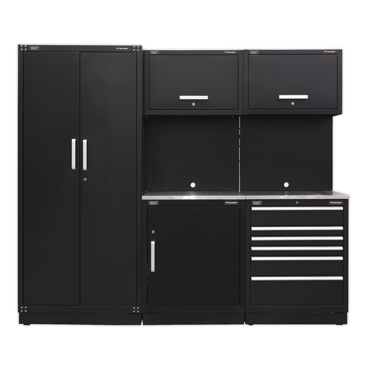 Sealey APMSCOMBO1SS Premier 2.5m Storage System - Stainless Worktop