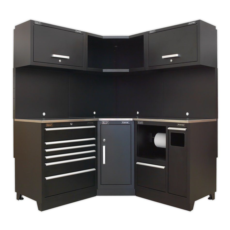 Sealey APMSCOMBO6SS Premier 1.7m Corner Storage System - Stainless Worktop