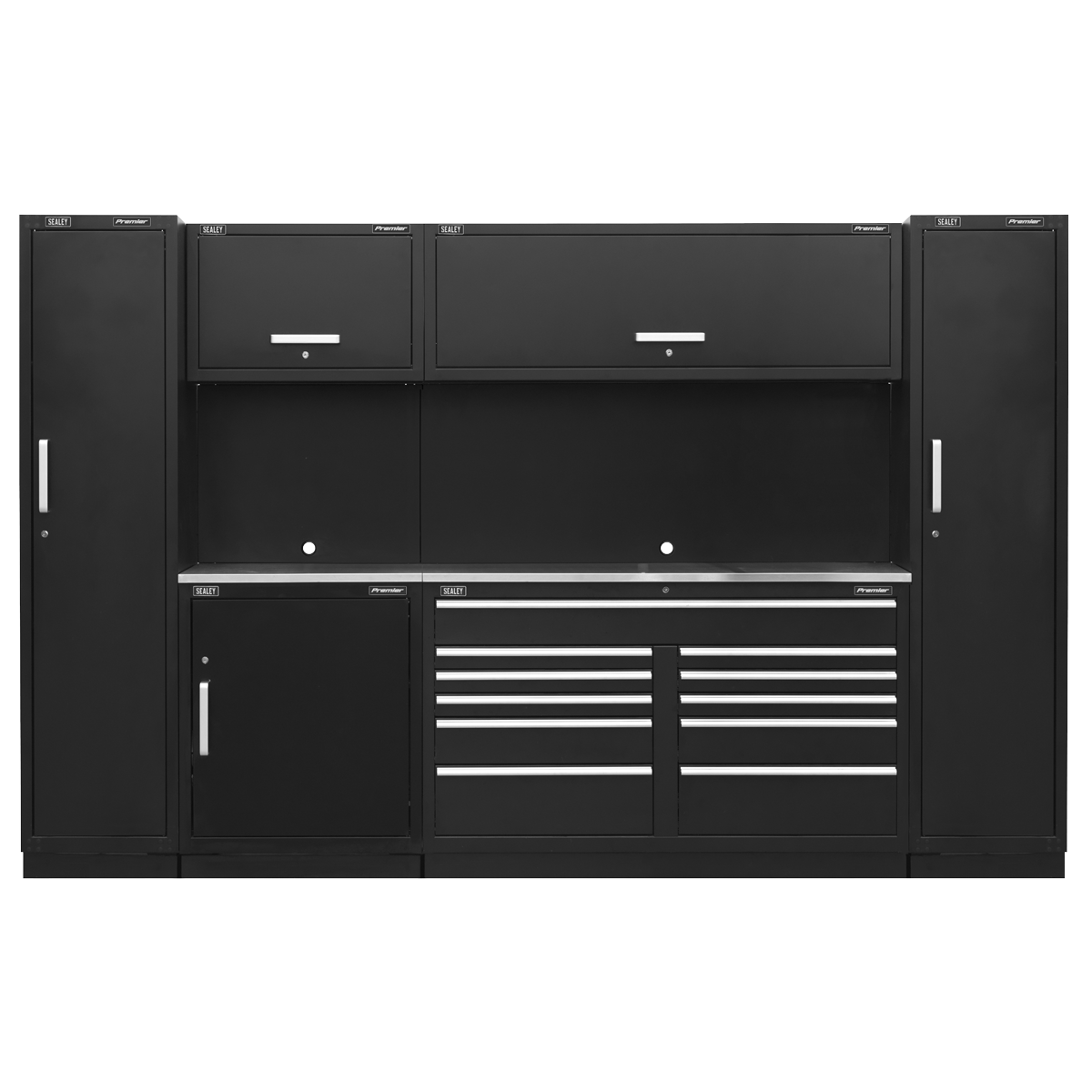 Sealey APMSCOMBO7SS Premier 3.3m Storage System- Stainless Worktop