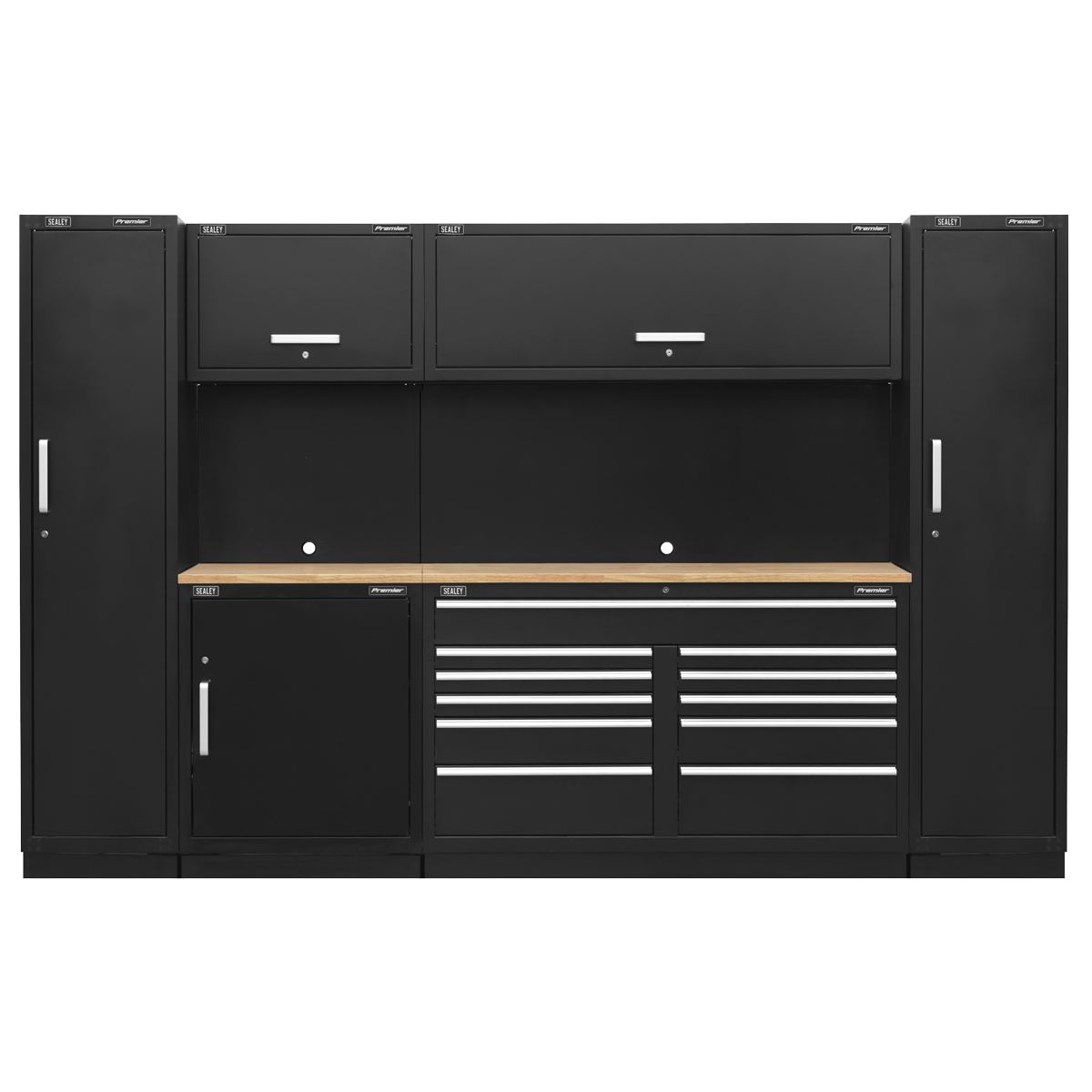 Sealey APMSCOMBO7W Premier 3.3m Storage System - Oak Worktop