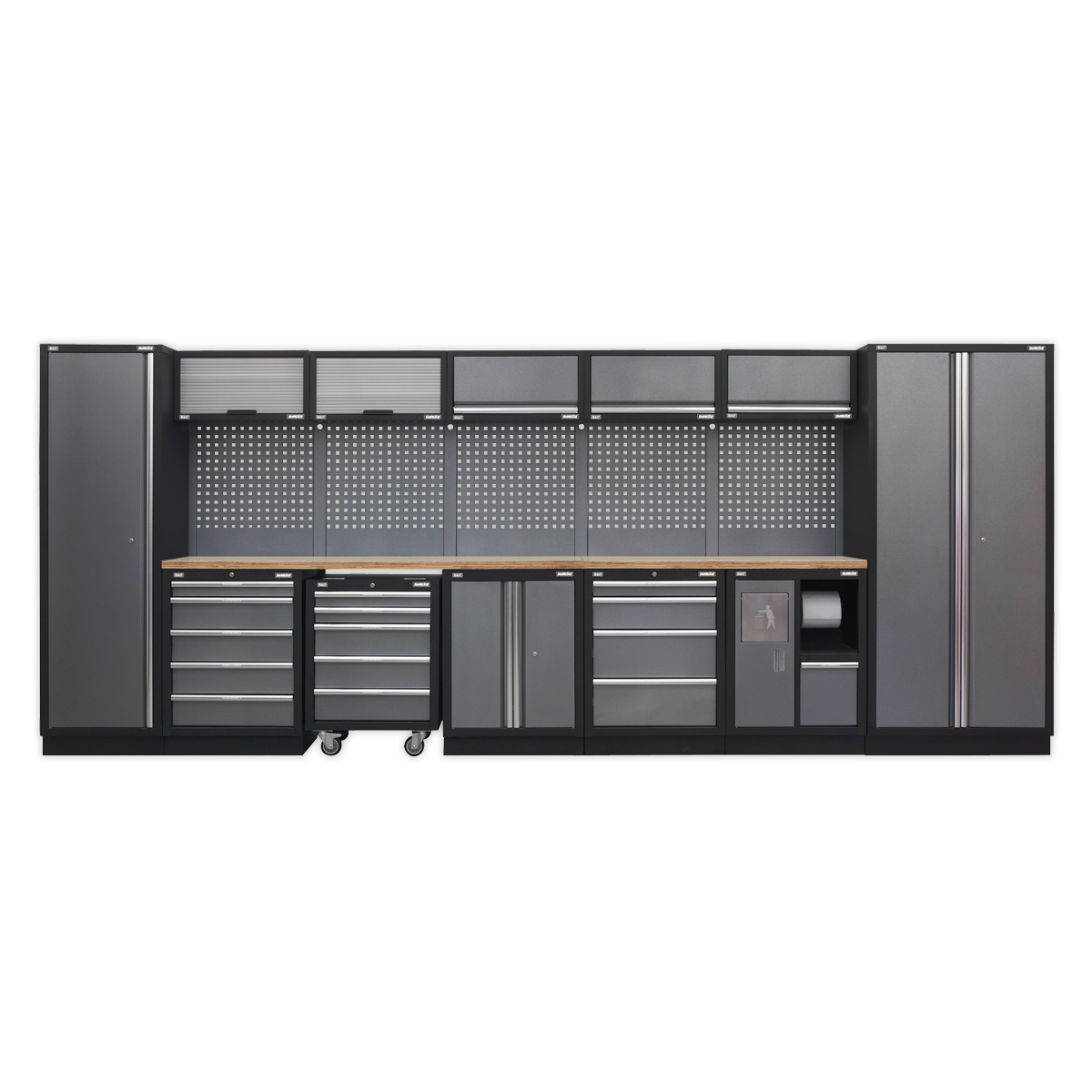 Sealey APMSSTACK01W Superline Pro 4.9m Storage System - Wood Worktop