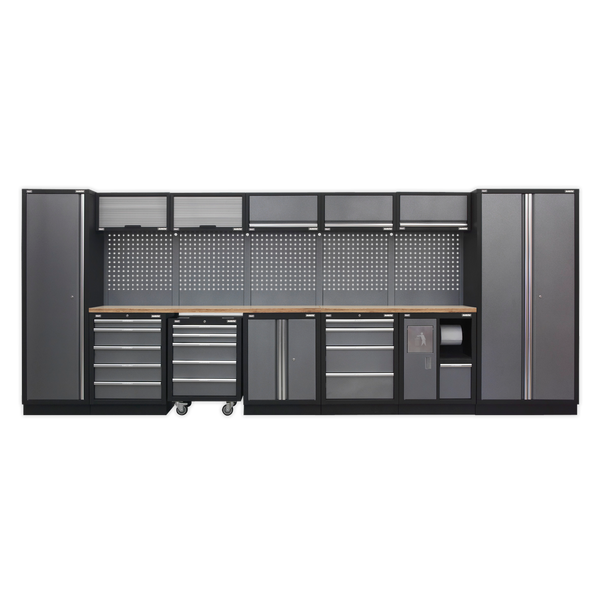 Sealey APMSSTACK01W Superline Pro 4.9m Storage System - Wood Worktop