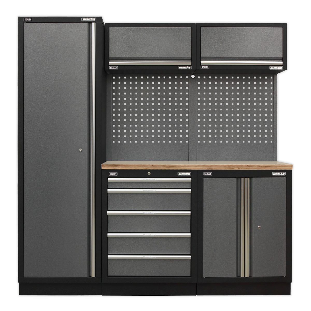 Sealey APMSSTACK02W Superline Pro 2.0m Storage System - Wood Worktop