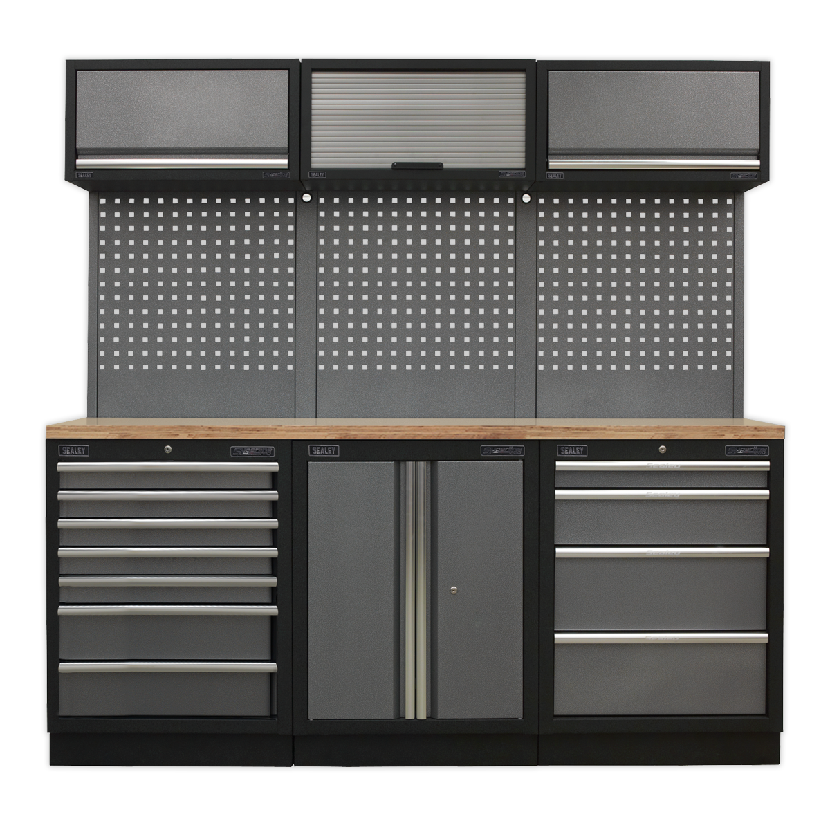Sealey APMSSTACK07W Superline Pro 2.0m Storage System - Wood Worktop