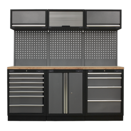 Sealey APMSSTACK07W Superline Pro 2.0m Storage System - Wood Worktop