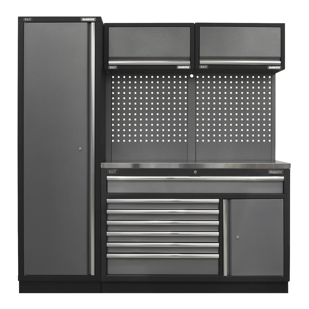 Sealey APMSSTACK09SS Superline Pro 1.96m Storage System - Stainless Steel Worktop
