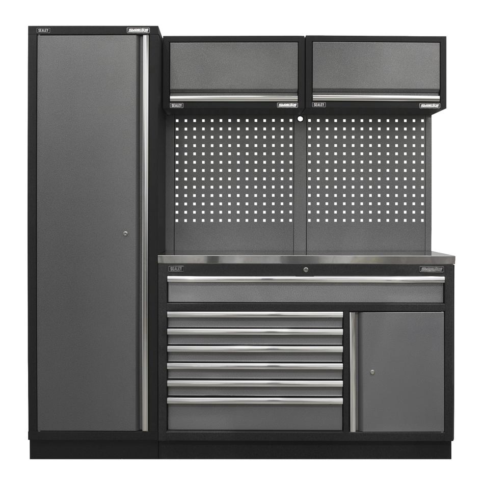 Sealey APMSSTACK09SS Superline Pro 1.96m Storage System - Stainless Steel Worktop