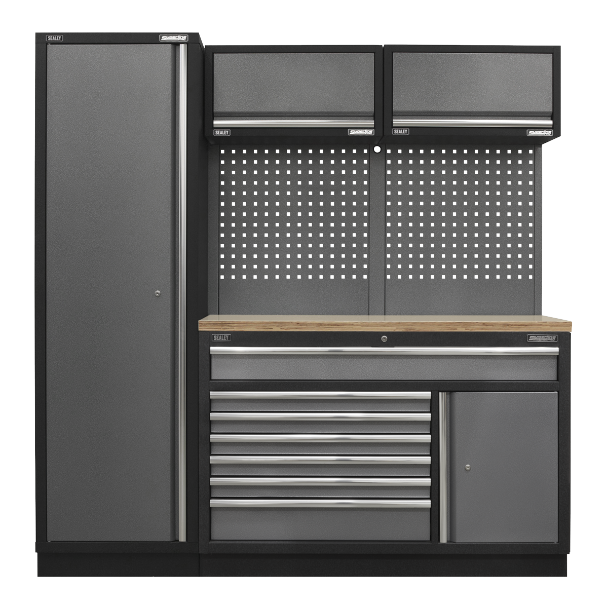 Sealey APMSSTACK09W Superline Pro 1.96m Storage System - Pressed Wood Worktop